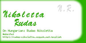 nikoletta rudas business card